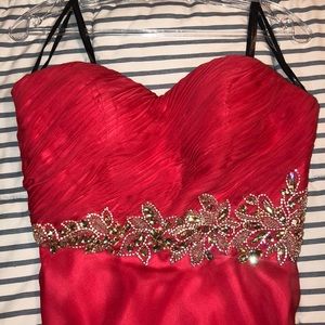 Watermelon colored Milano formal dress